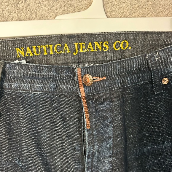 Nautica Mens Dark Blue Straight Fit Stretch Denim  Size 40x32 Y2K Grunge - Picture 6 of 8